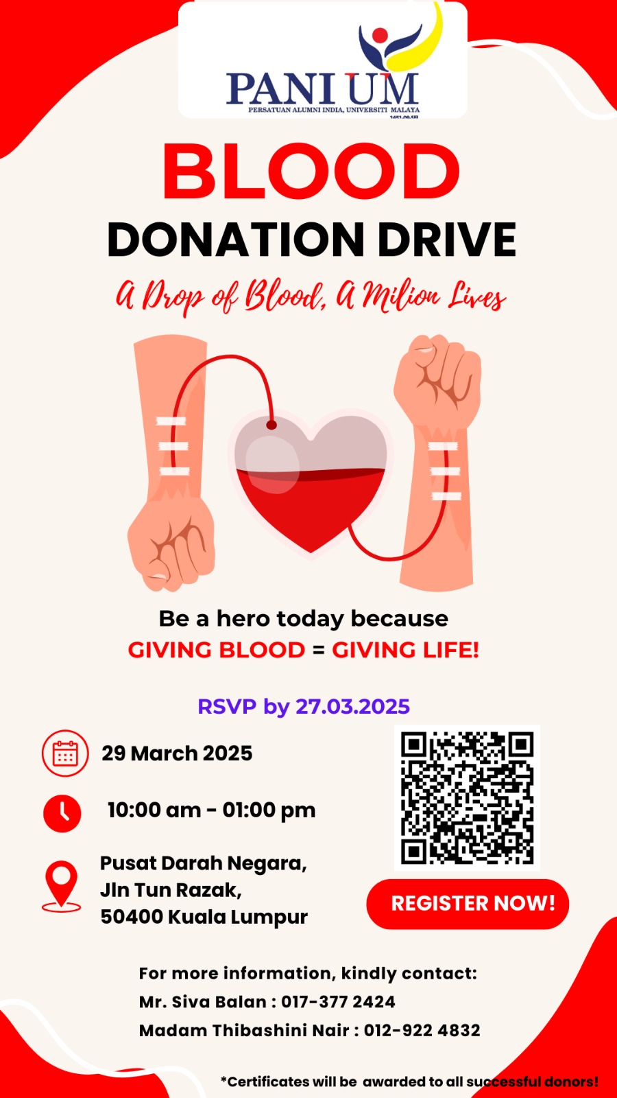 Join the PANI UM Blood Donation Drive: A Drop of Blood, A Million Lives